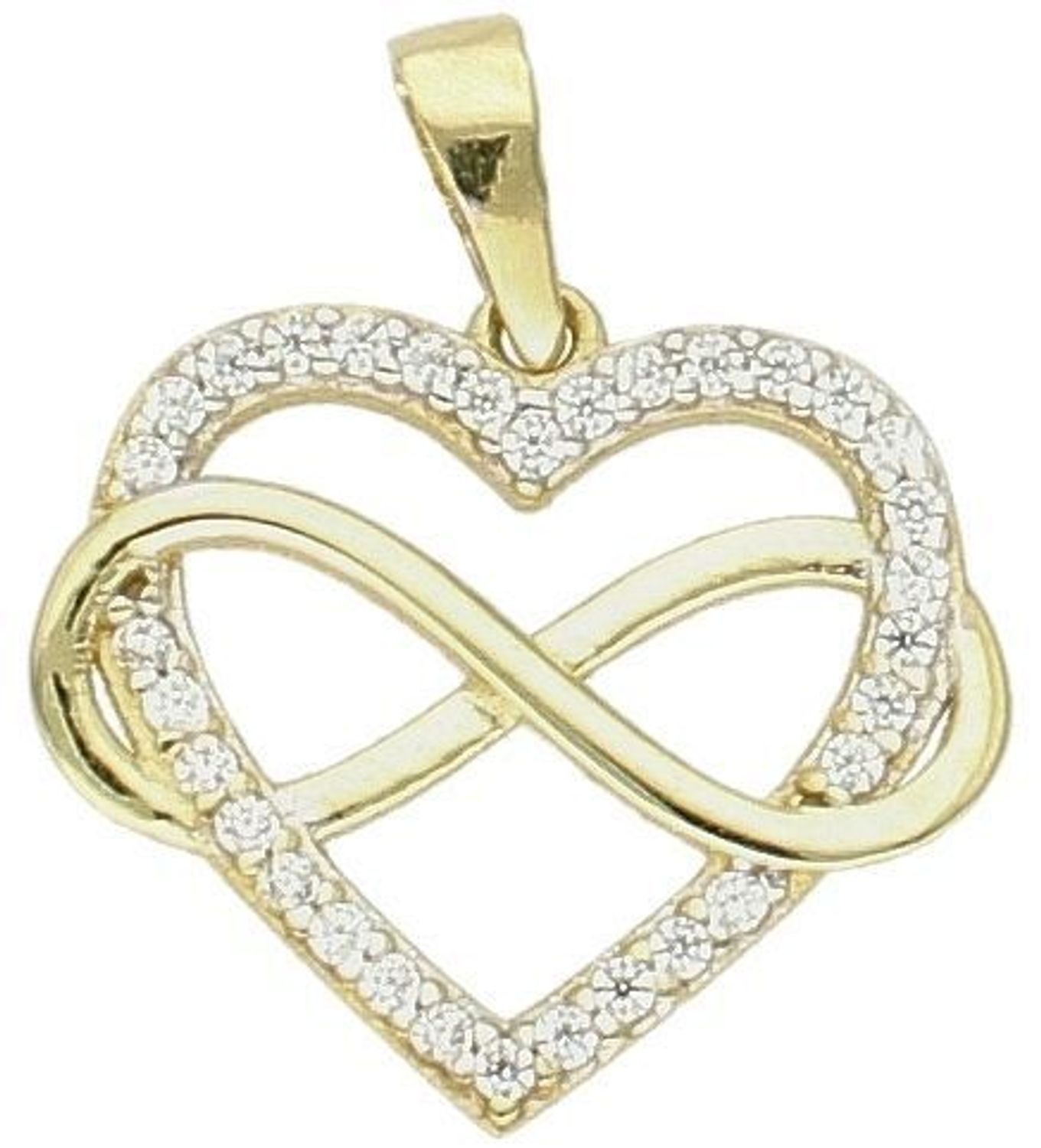 Złota zawieszka 375 serduszko ze znakiem nieskończoności ZA 3432A 375. Złota zawieszka serduszko z cyrkoniami. Zawieszka złota damska. Złoty damski wisiorek. Złota zawieszka nieskończoność.Zawieszka złota na pr.jpg